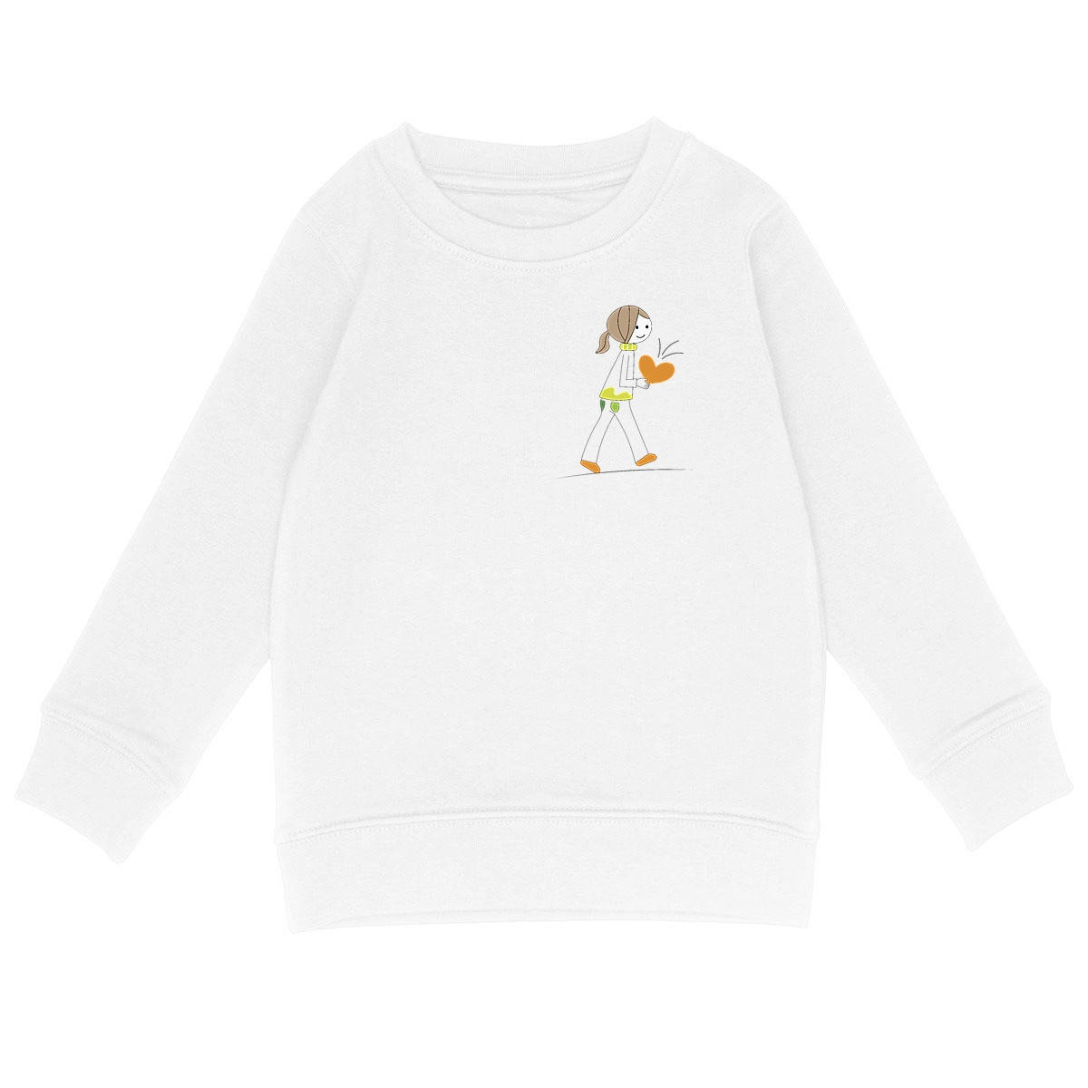 face_blanc Sweat-shirt Zoé coeur brune