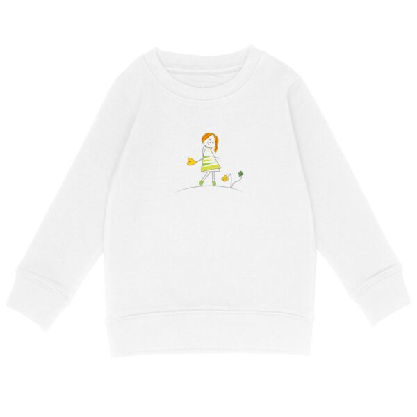 Sweat-shirt Rose fleur coeur rousse