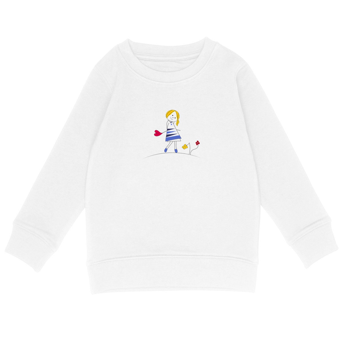 Sweat-shirt Rose fleur coeur blonde