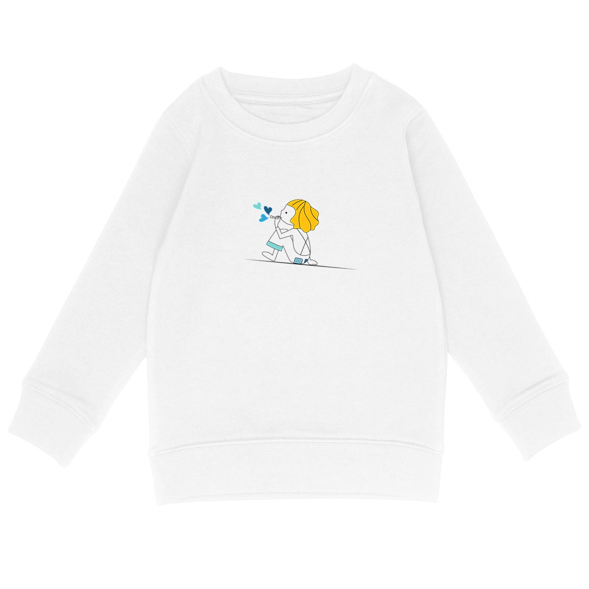 face_blanc Sweat-shirt Mayli flute coeur blonde