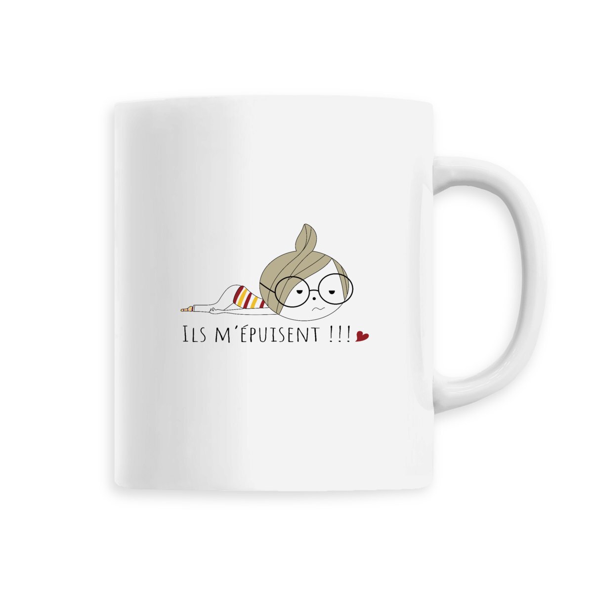 Mug céramique fatigue brune