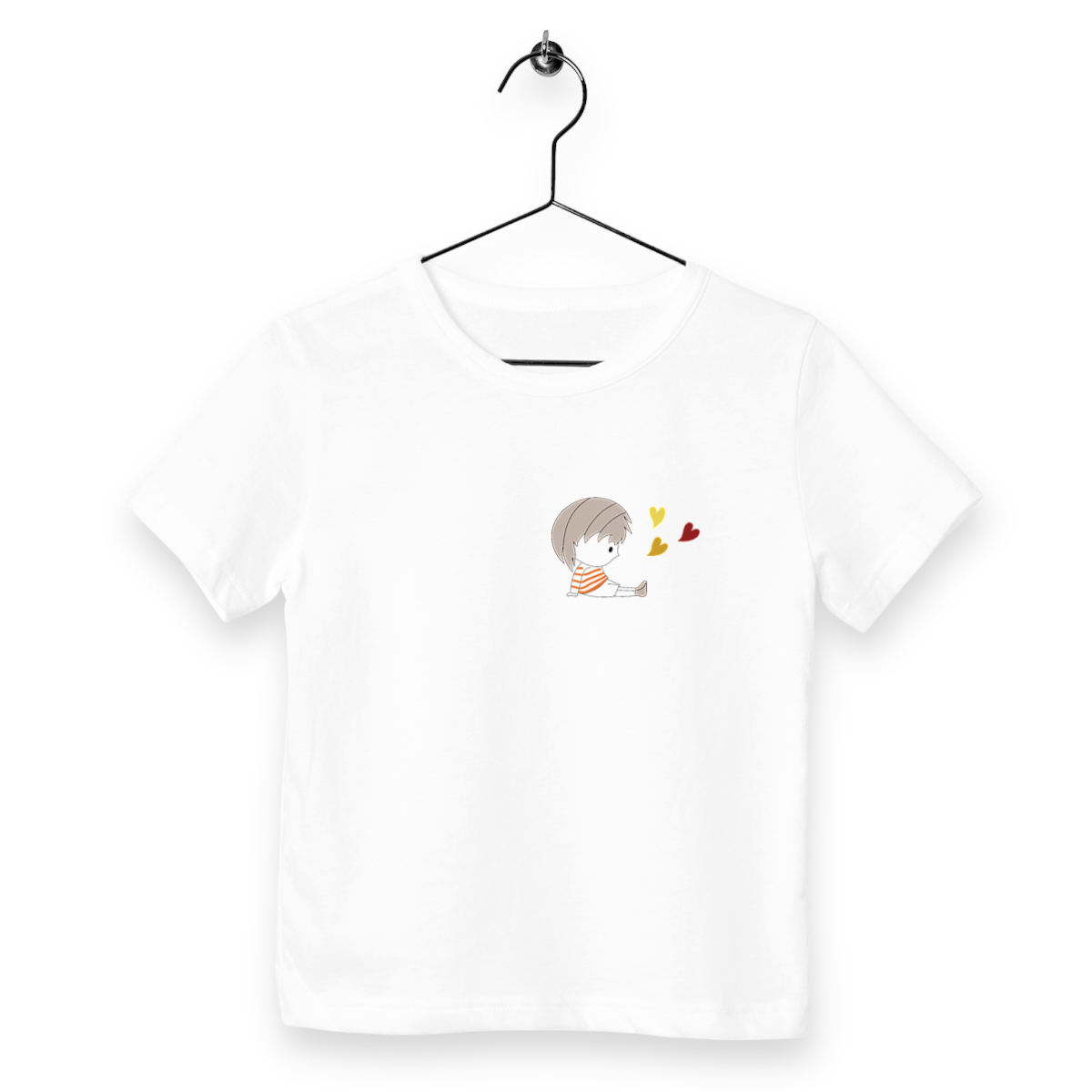 Tee-shirt Loris 3 coeurs brun