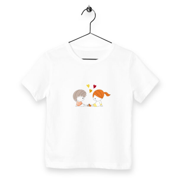 Tee-shirt Loris & Mila 3 coeurs brun rousse