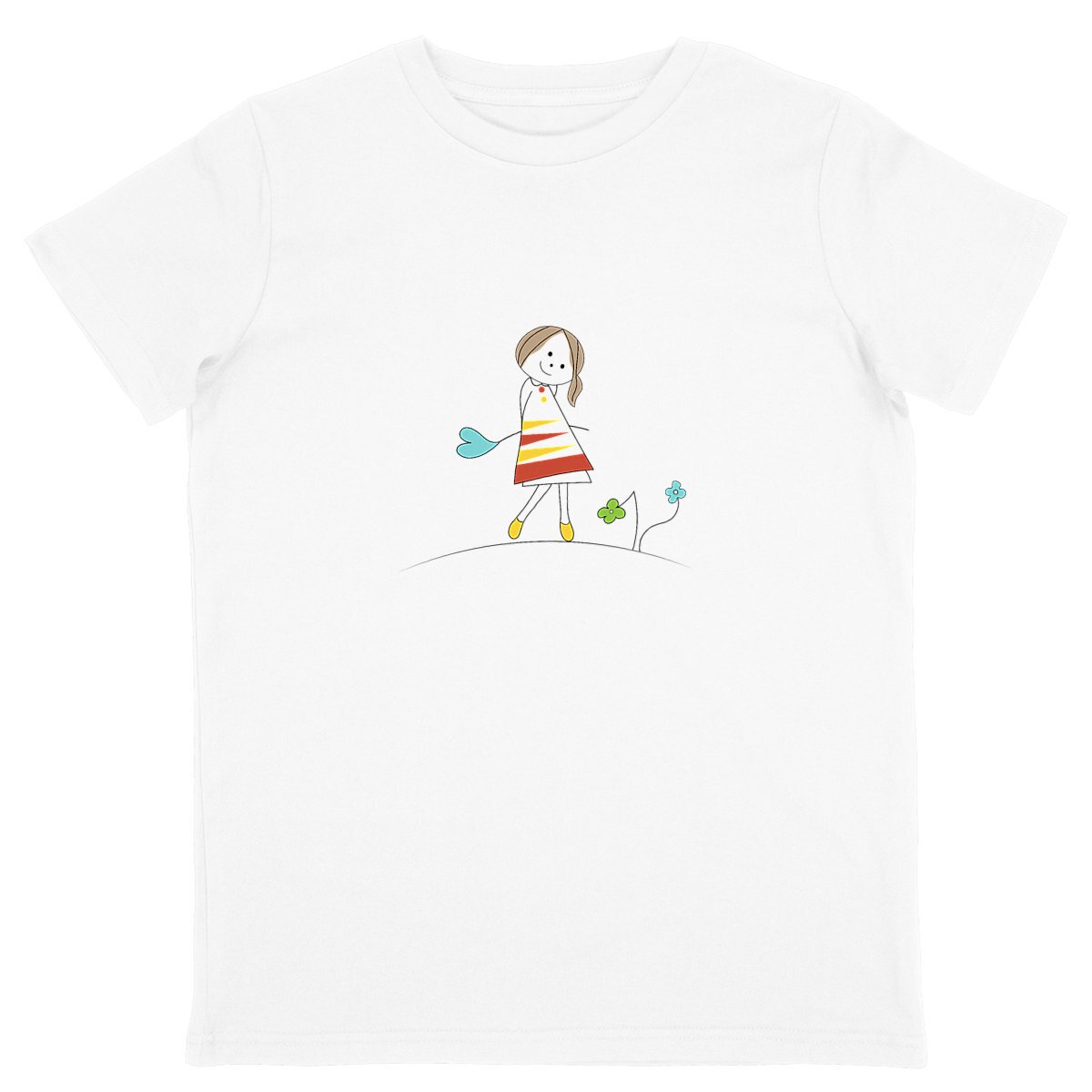 Tee-shirt Rose fleur coeur brune