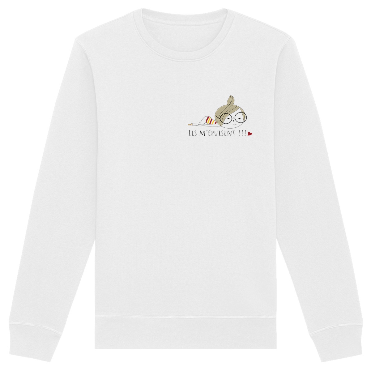 face_blanc Sweat-shirt Mum fatigue brune