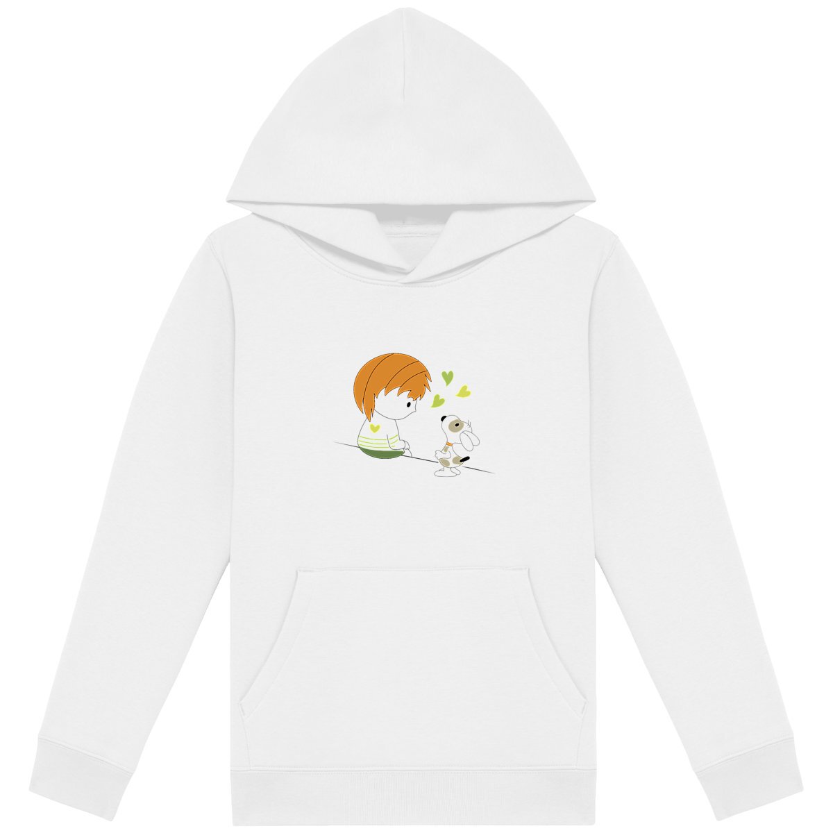 face_blanc Sweat-shirt capuche Loris & Titus 3 coeurs roux