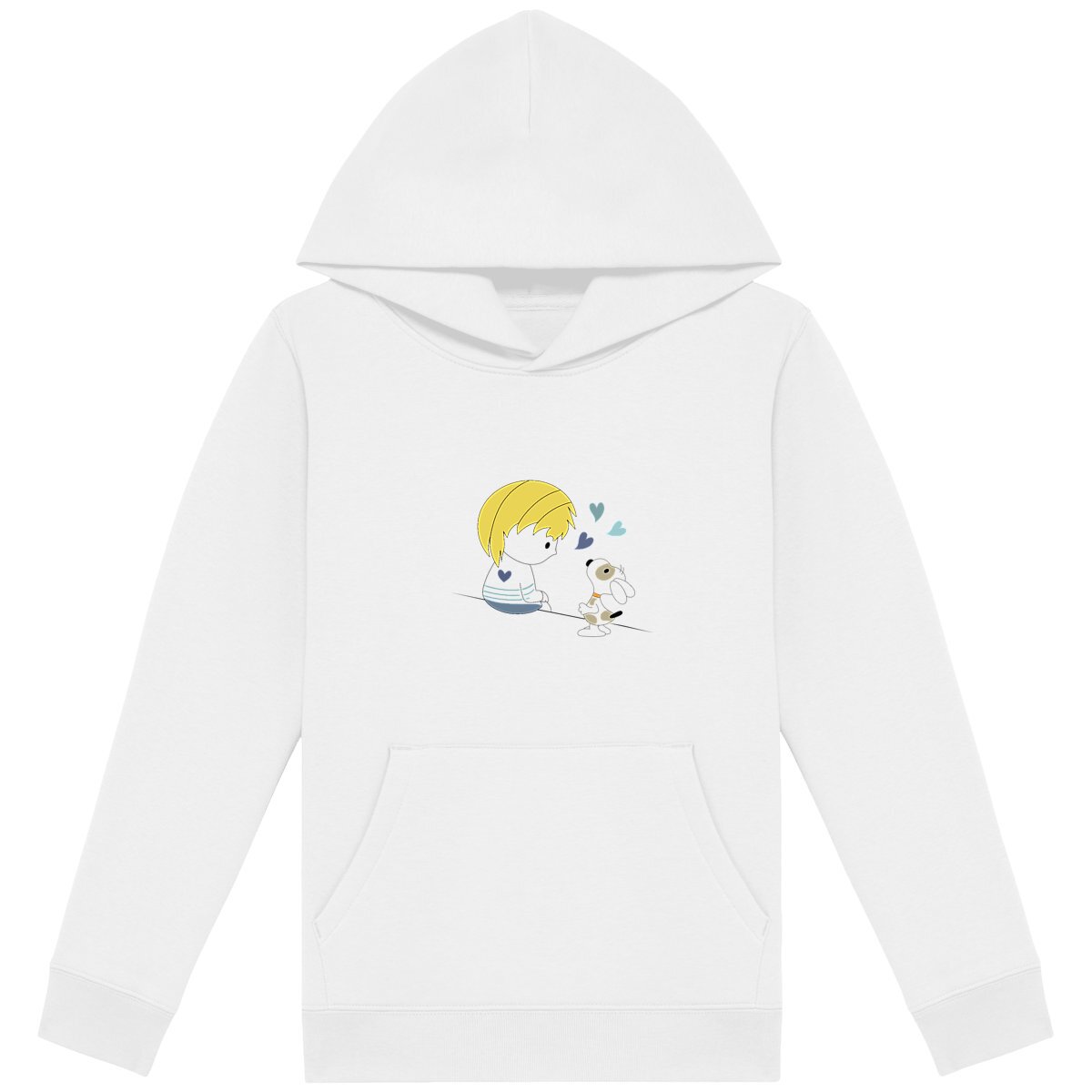 face_blanc Sweat-shirt capuche Loris & Titus 3 coeurs blond