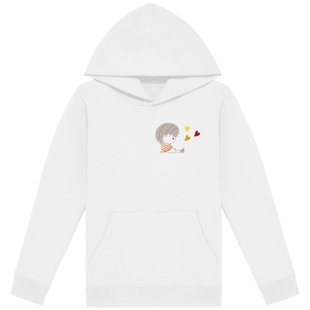 Sweat-shirt capuche Loris 3 coeurs brun