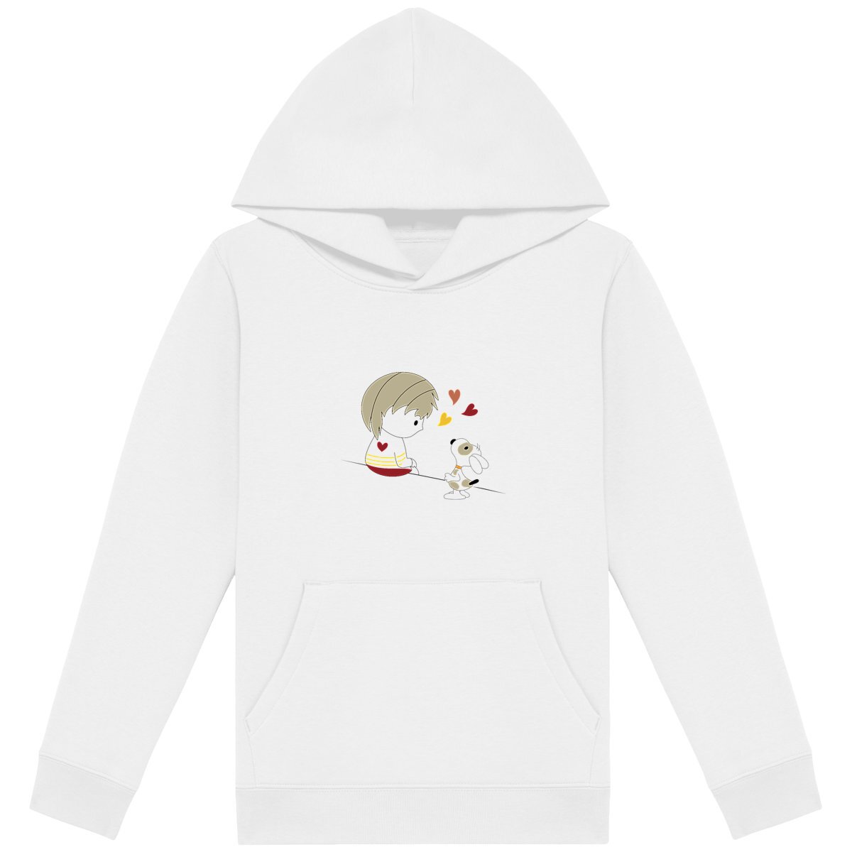 Sweat-shirt capuche Loris & Titus 3 coeurs brun