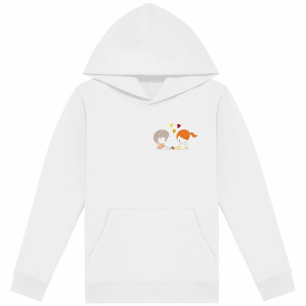 Sweat-shirt capuche Loris & Mila 3 coeurs brun rousse