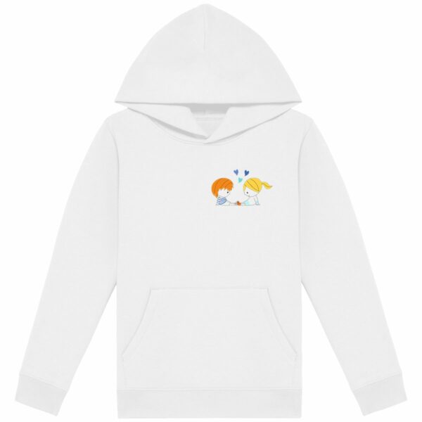 Sweat-shirt capuche Loris & Mila 3 coeurs roux blonde