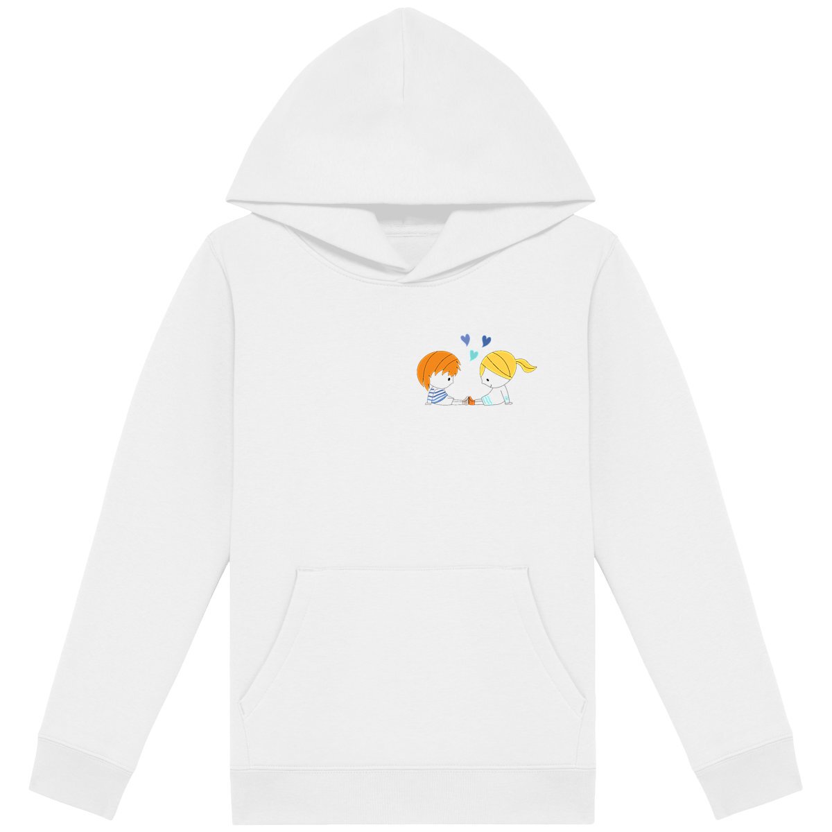 Sweat-shirt capuche Loris & Mila 3 coeurs roux blonde