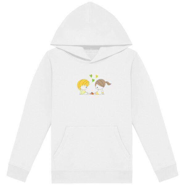 Sweat-shirt capuche Loris & Mila 3 coeurs blond brune
