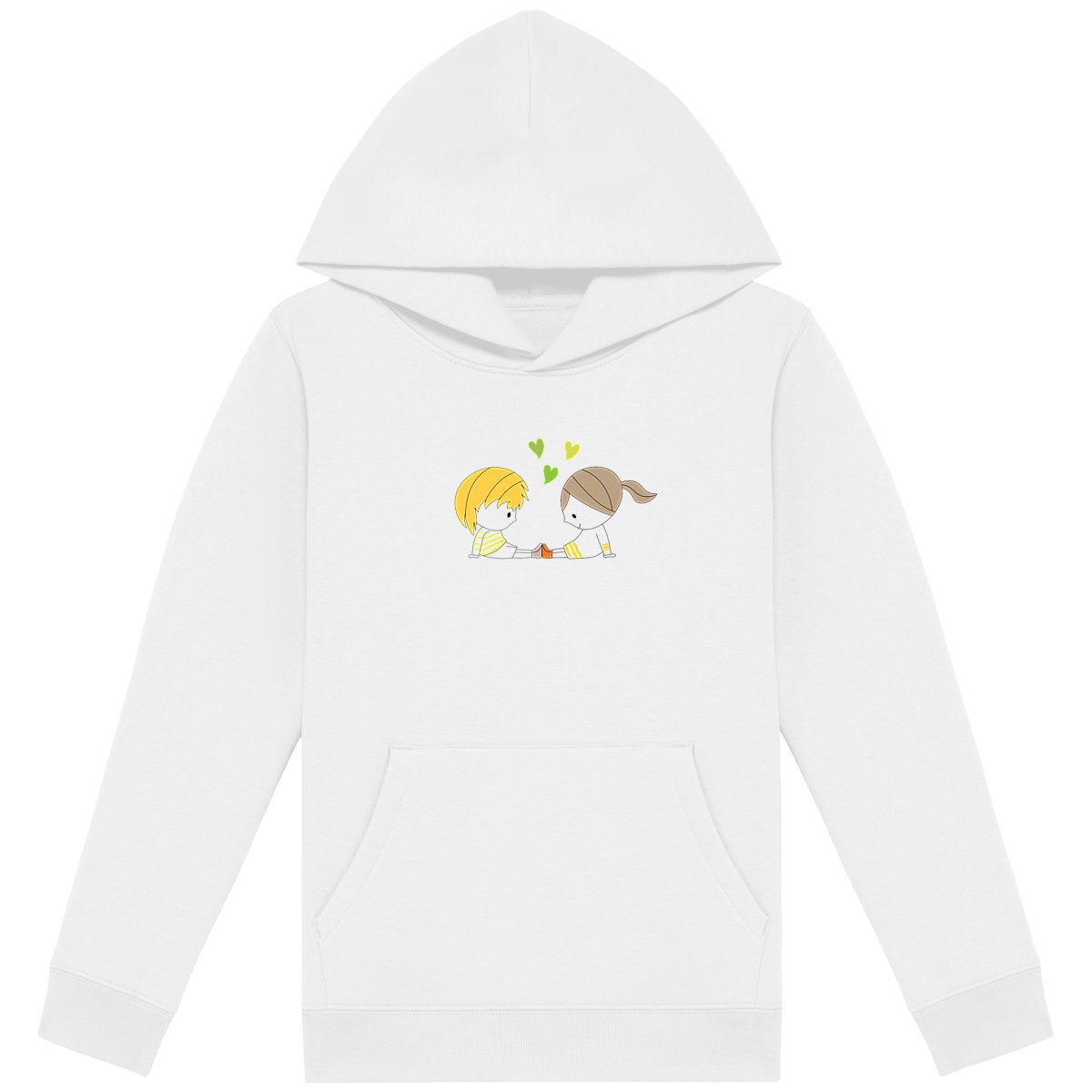 Sweat-shirt capuche Loris & Mila 3 coeurs blond brune
