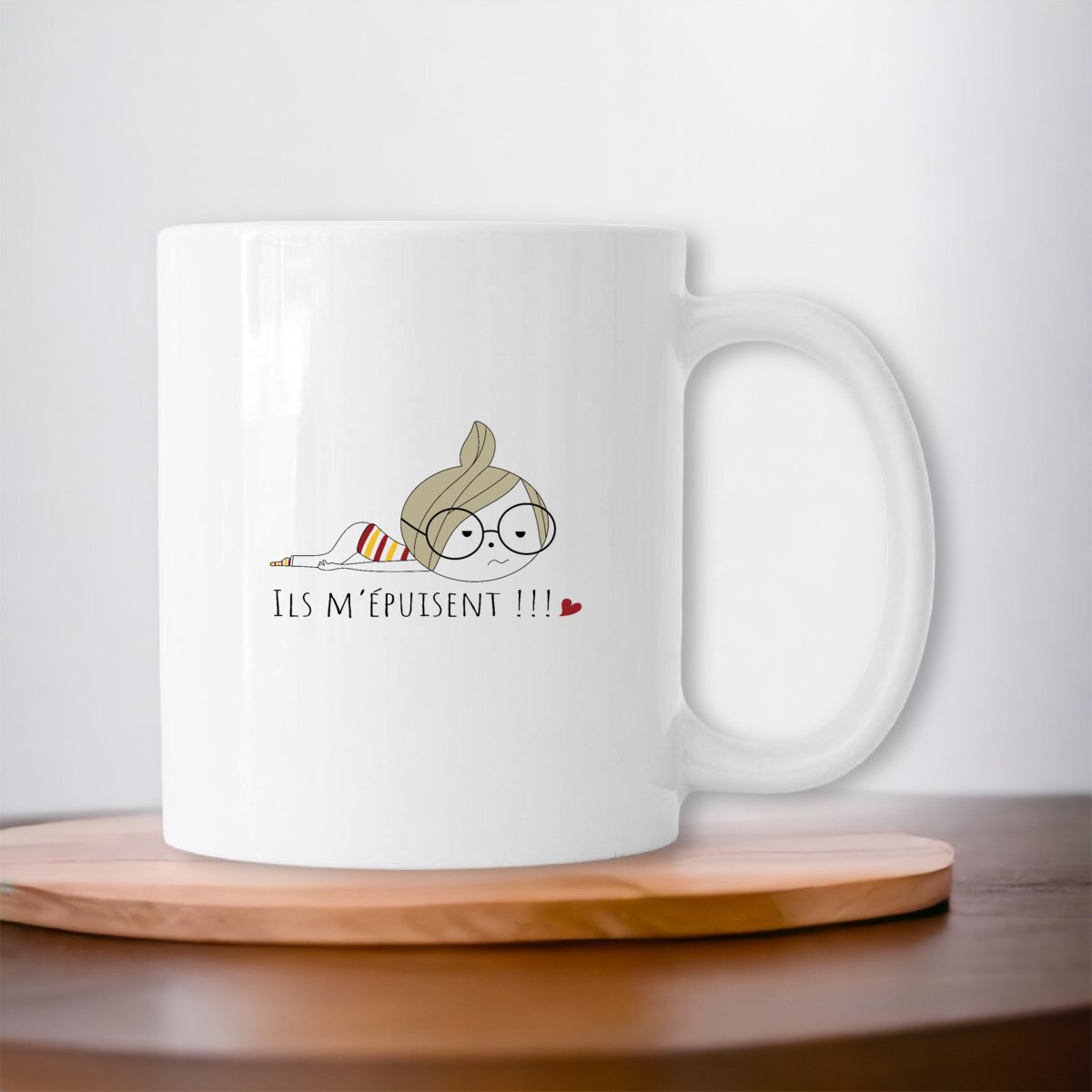 Mug céramique fatigue brune