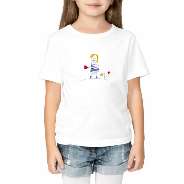 Tee-shirt Rose fleur coeur blonde
