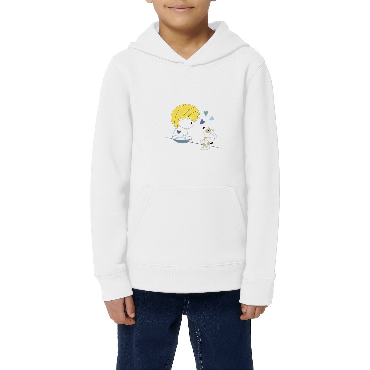 Sweat-shirt capuche Loris & Titus 3 coeurs blond