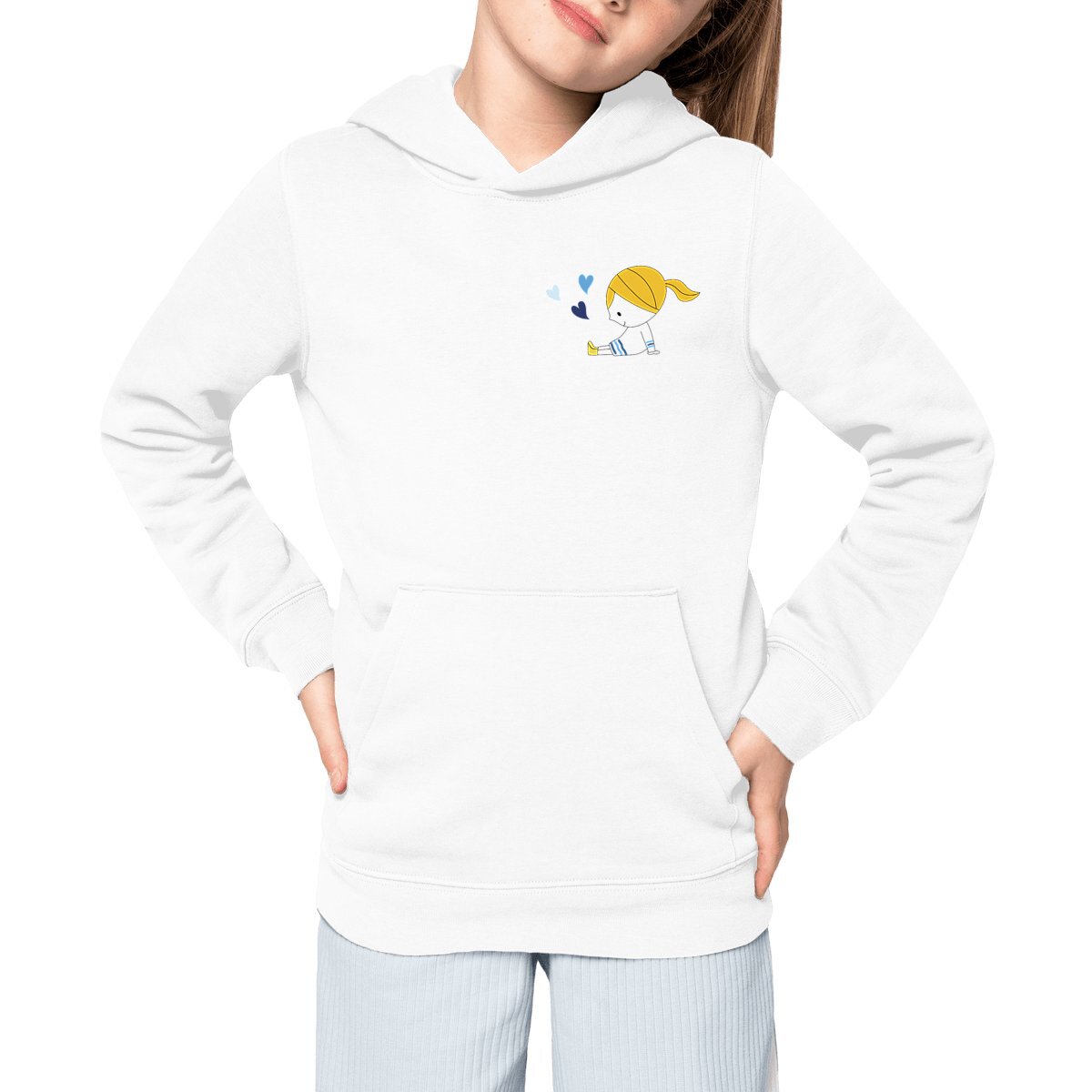 Sweat-shirt capuche Mila 3 coeurs blonde