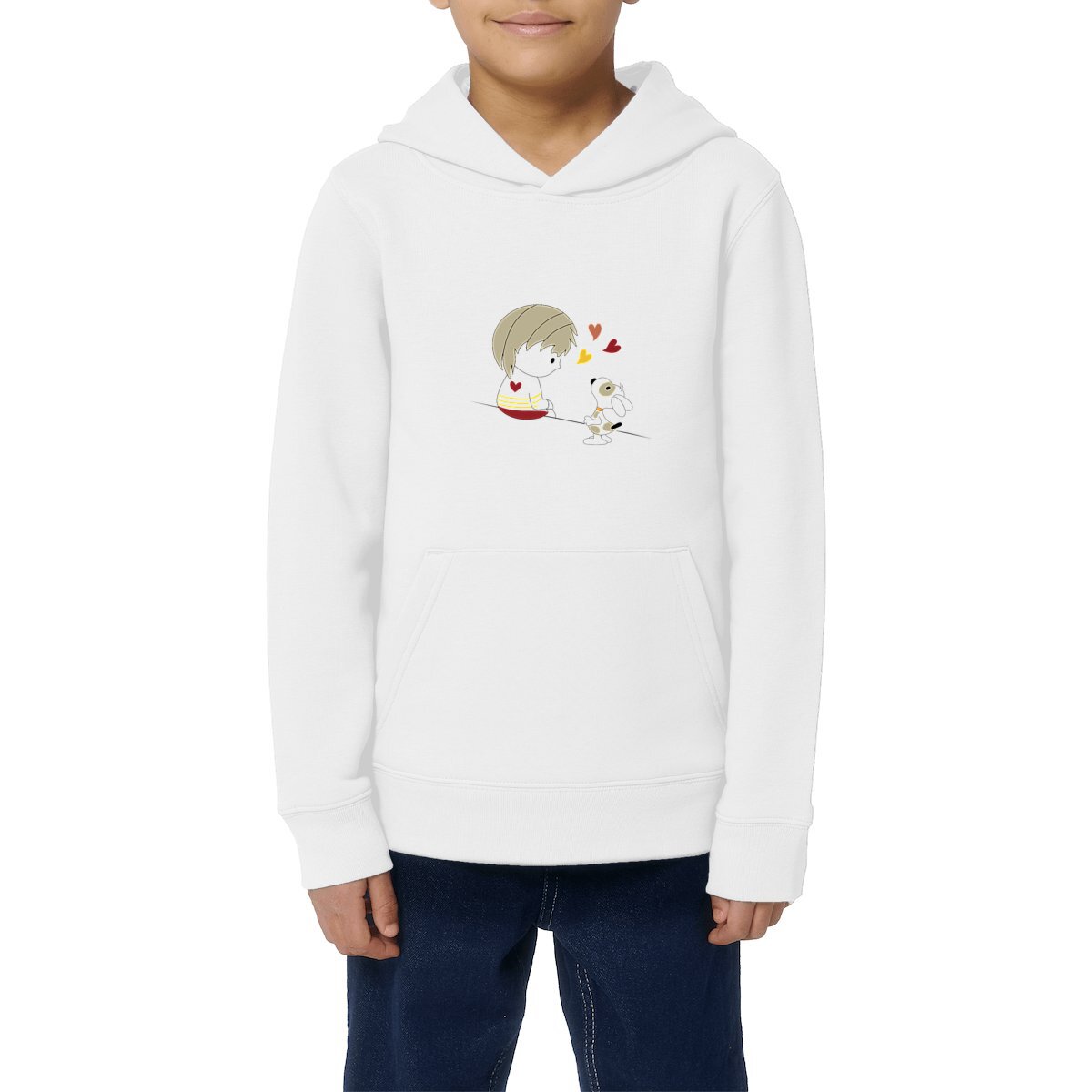 Sweat-shirt capuche Loris & Titus 3 coeurs brun